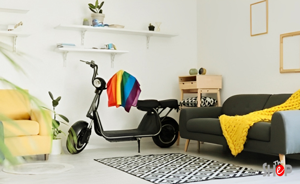 electric scooter in the apartment
